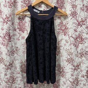 Maurices Black Floral Textured Sleeveless Dress Size 0